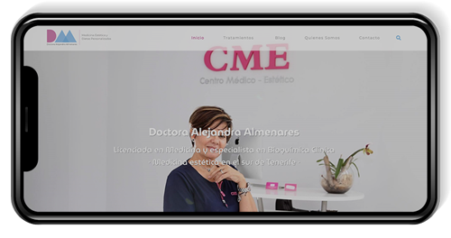 móvil con la web de la doctora alejandra almenares