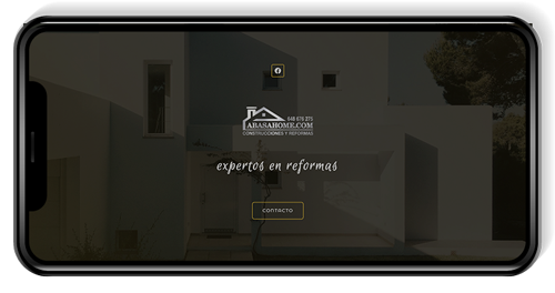 móvil con la web de abasa home