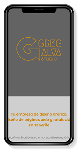 móvil con la web de greg alva studio empresa de páginas web en tenerife
